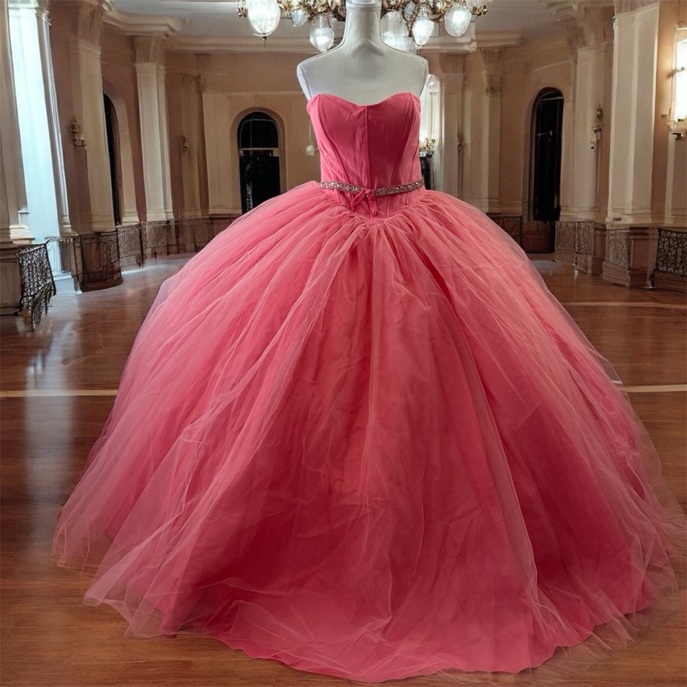 Quinceañera Sweet 16 birthday party strapless tull princess dress size 16
